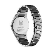Silver Stainless Steel Bracelet Detail – Onyx Black 40