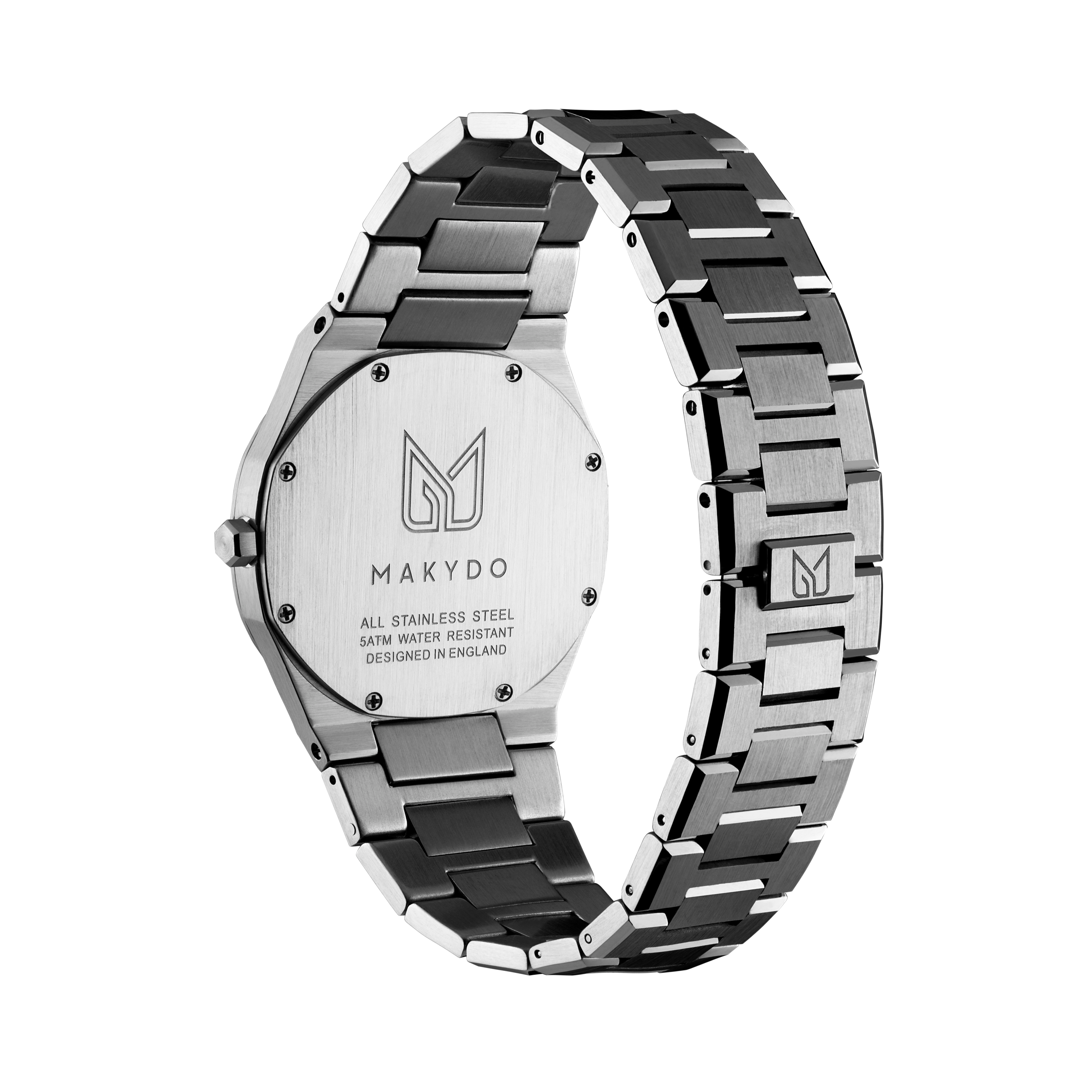 Silver Stainless Steel Bracelet Detail – Onyx Black 40