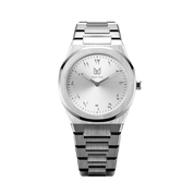 MAKYDO Pearl White Arabic Numeral Men's Watch – 40mm Front View