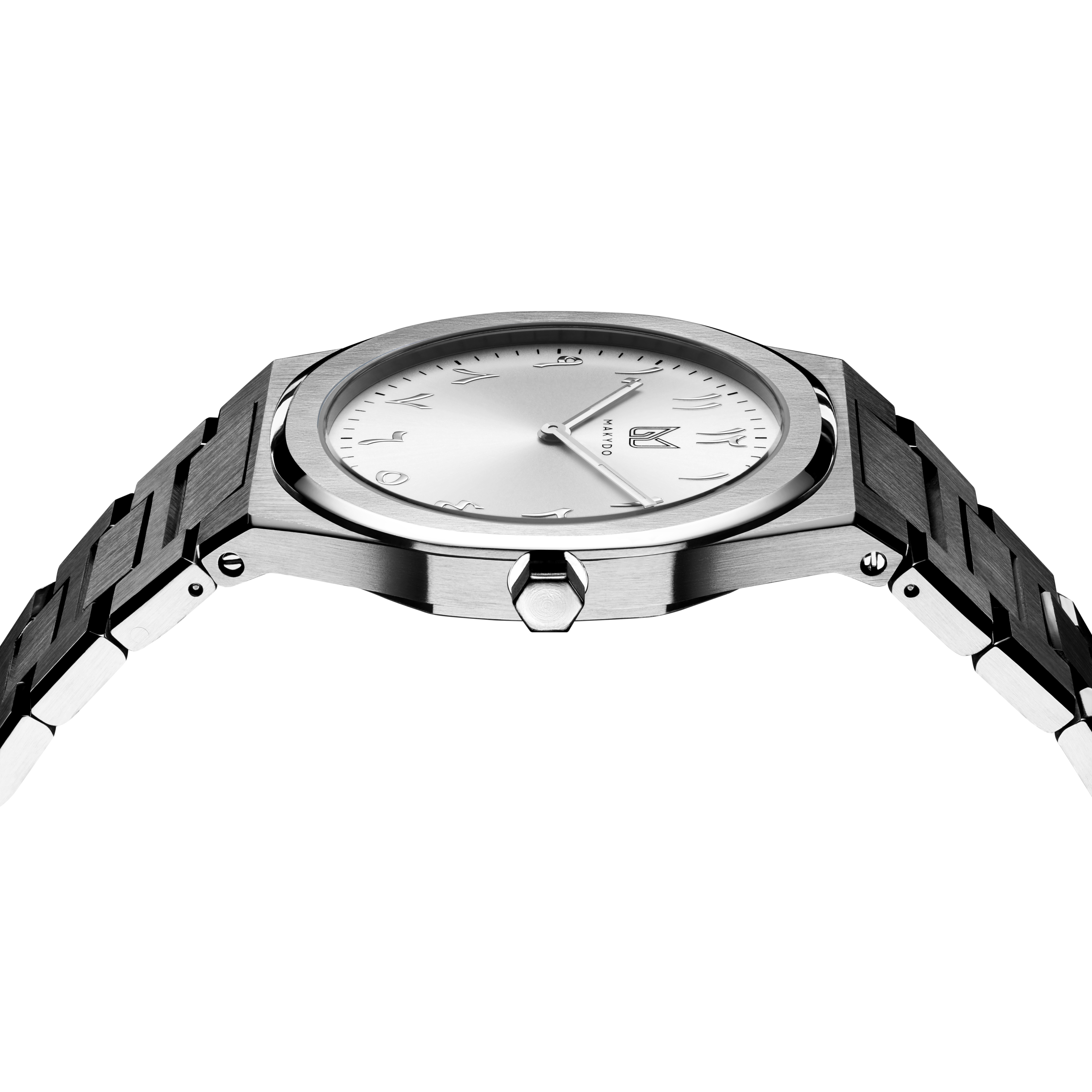 Silver Stainless Steel Bracelet Detail – Pearl White 40