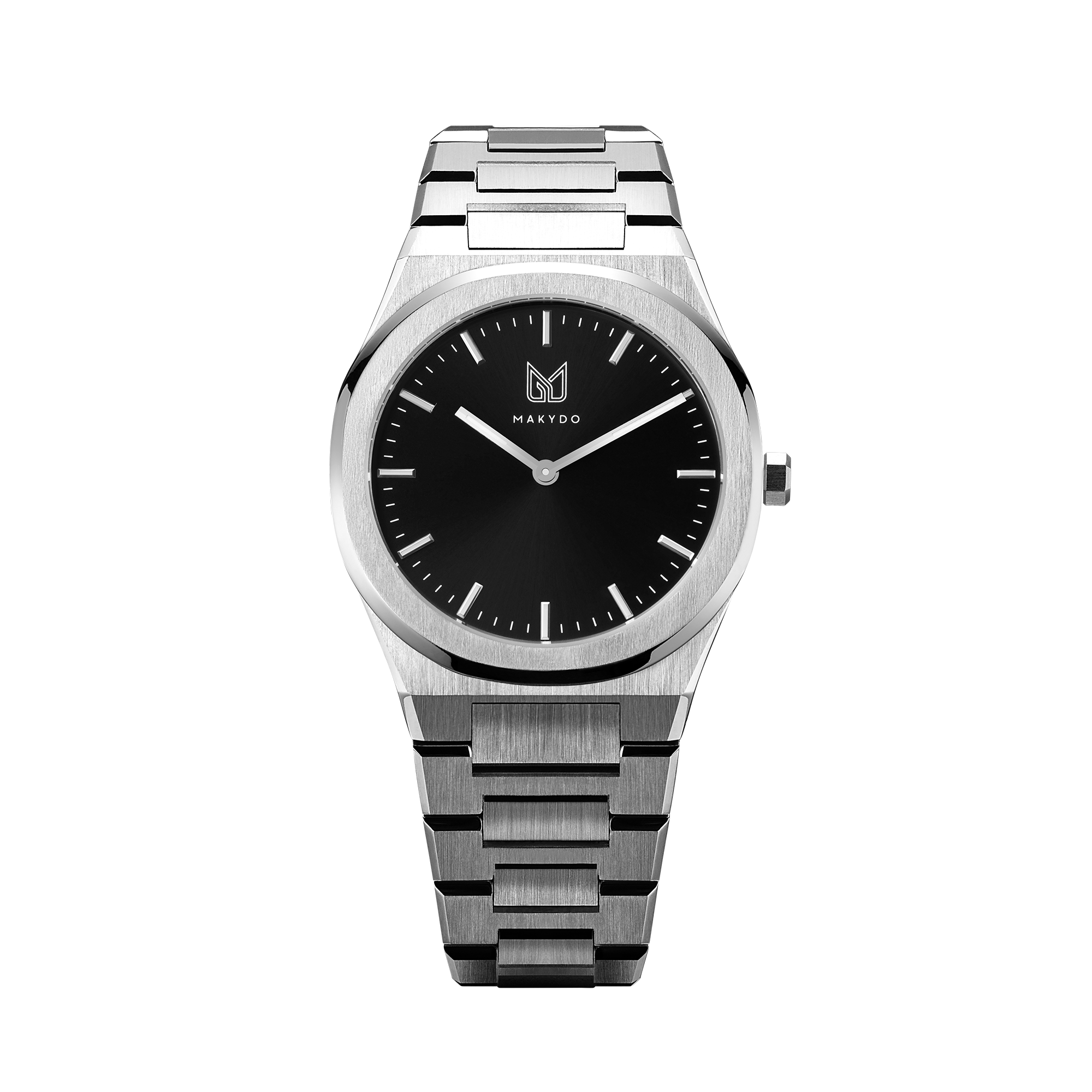 MAKYDO Onyx Black Men's Watch – 40mm Front View