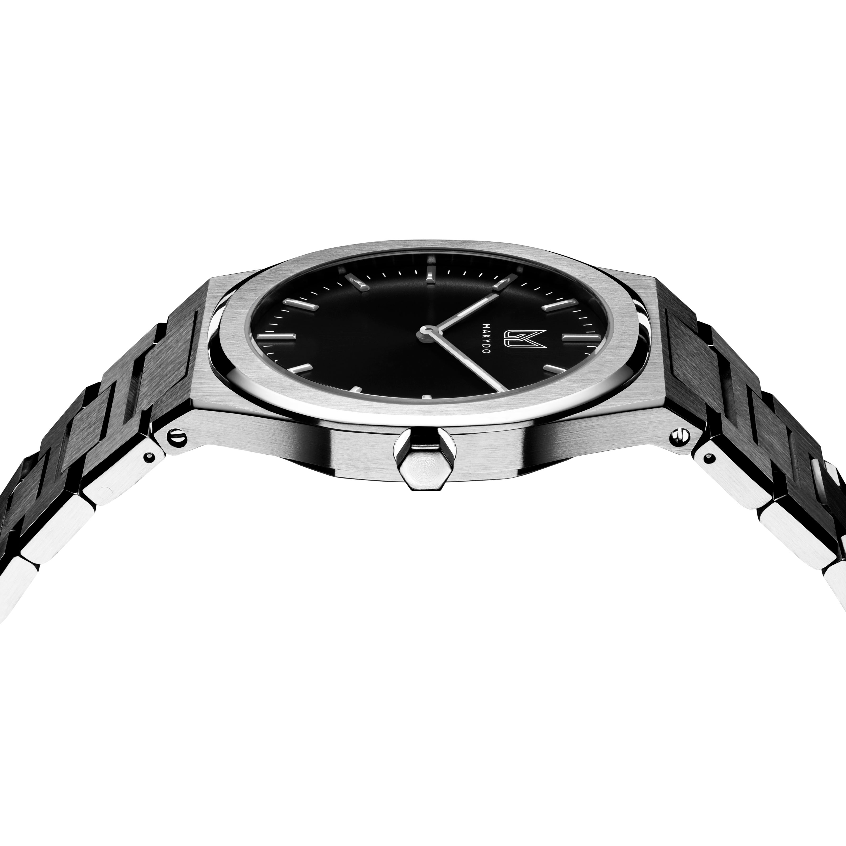 Black Sunburst Dial Close-Up – MAKYDO Quartz Watch