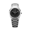 Makydo onyx black  middle east men's watch reflects the depths with embellished with exotic Middle East inspired numerals, it exudes irresistible allure. The brilliant, highly transparent sapphire crystal with anti-reflective coating expose the sophisticated silver baton hands with BGW9 Lume. The flawless symmetry of the 316L Stainless Steel integrated bracelet complimented with a 6.7mm of slim case powered by a sturdy Miyota quartz movement.