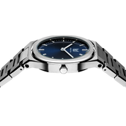 The timeless allure of this Makydo  women's watch, where sophistication meets the depths of inspiration. The classy blue dial, like an ocean of possibilities, evokes a sense of tranquility and limitless potential.  The brilliant, highly transparent sapphire crystal with anti-reflective coating expose the sophisticated silver baton hands with BGW9 Lume. The flawless symmetry of the 316L Stainless Steel integrated bracelet complimented with a 6.7mm of slim case powered by a sturdy Miyota quartz movement.