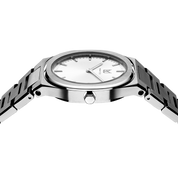 The captivating allure of Pearl White 33, portrays the elegance of luxury with Makydo pearl white women's watch  Adorned with a shimmering sunburst design, reflects light in captivating hues. The brilliant, highly transparent sapphire crystal with anti-reflective coating expose the sophisticated silver baton hands with BGW9 Lume. The flawless symmetry of the 316L Stainless Steel integrated bracelet complimented with a 6.7mm of slim case powered by a sturdy Miyota quartz movement.