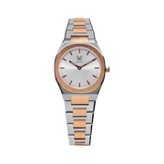As steel and rose gold unite, Makydo's pearl white women's watch radiates serenity and purity upon your wrist, leaving a trail of inspiration in your wake. The brilliant, highly transparent sapphire crystal with anti-reflective coating expose the sophisticated silver baton hands with BGW9 Lume. The flawless symmetry of perfected Rose Gold plated 316L stainless steel integrated bracelet complimented with a 6.7mm of slim case powered by a sturdy Miyota quartz movement.
