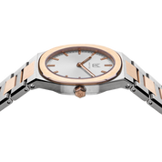 As steel and rose gold unite, Makydo's pearl white women's watch radiates serenity and purity upon your wrist, leaving a trail of inspiration in your wake. The brilliant, highly transparent sapphire crystal with anti-reflective coating expose the sophisticated silver baton hands with BGW9 Lume. The flawless symmetry of perfected Rose Gold plated 316L stainless steel integrated bracelet complimented with a 6.7mm of slim case powered by a sturdy Miyota quartz movement.