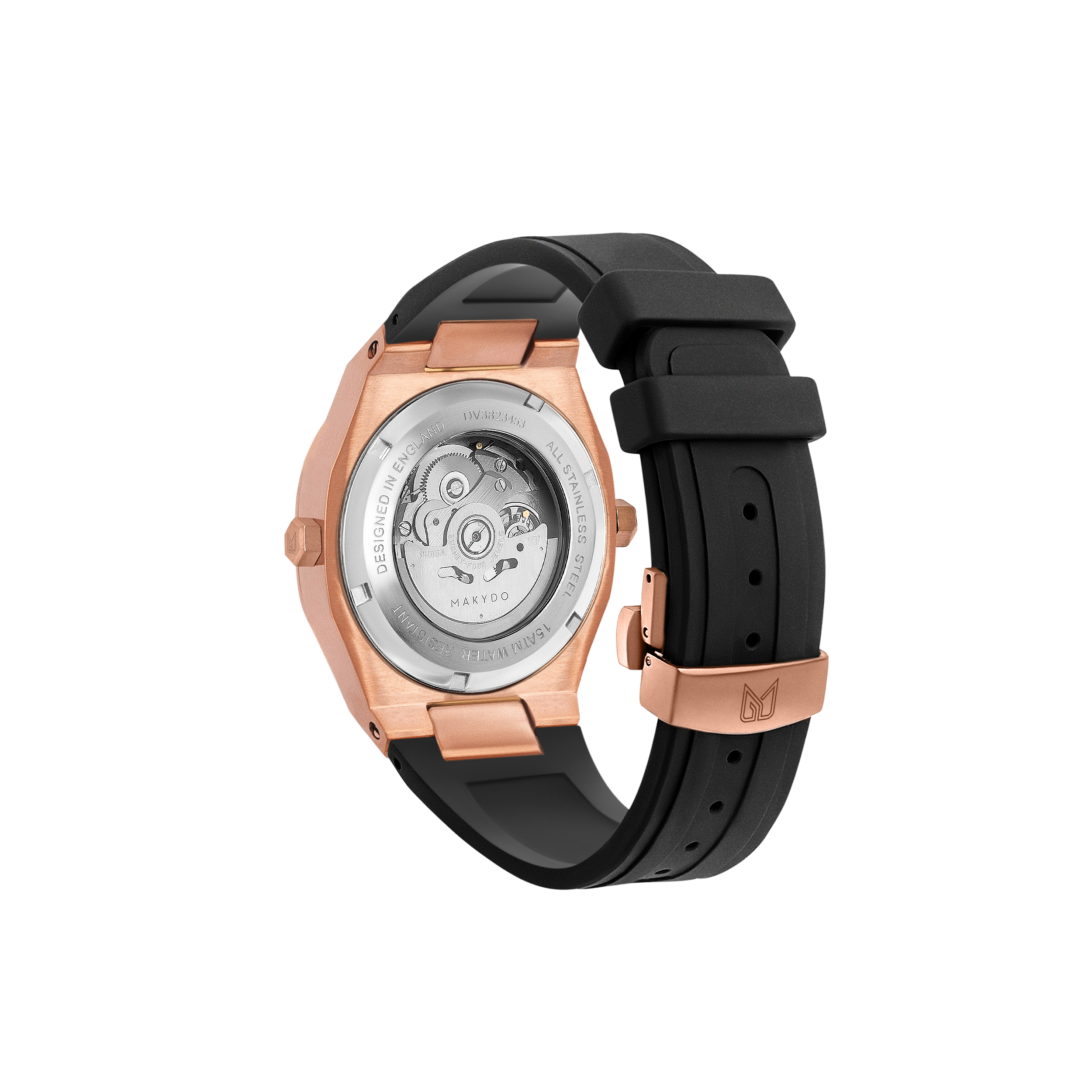 Crafted for both style and functionality, Rose Gold sophistication with every glance on a Black Dial Watch, one of the finest pieces from adventurous and refreshing Diver collection of Unisex Watches from Makydo. Perfect for underwater adventures, this timepiece offers exceptional performance and a bold look. Dive deeper with confidence and flair!