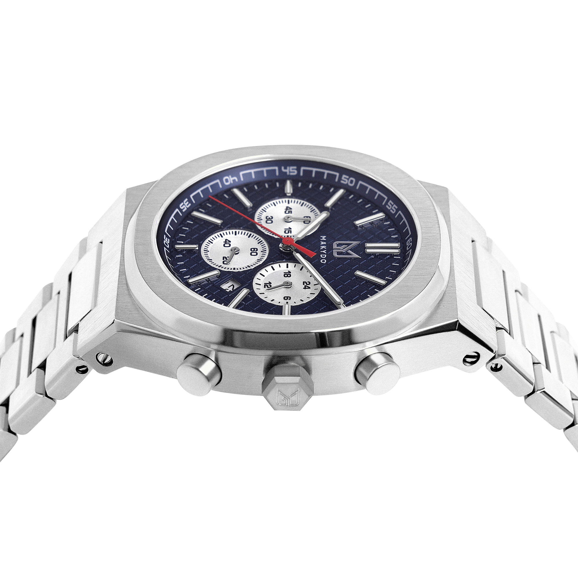 Captivate people's attention with our alluring Blue Dial Watches that personify loyalty. Choose happily from our boundless designs of the finest pieces from the thrilling and racing inspired chronograph collection of men's Watches from Makydo.