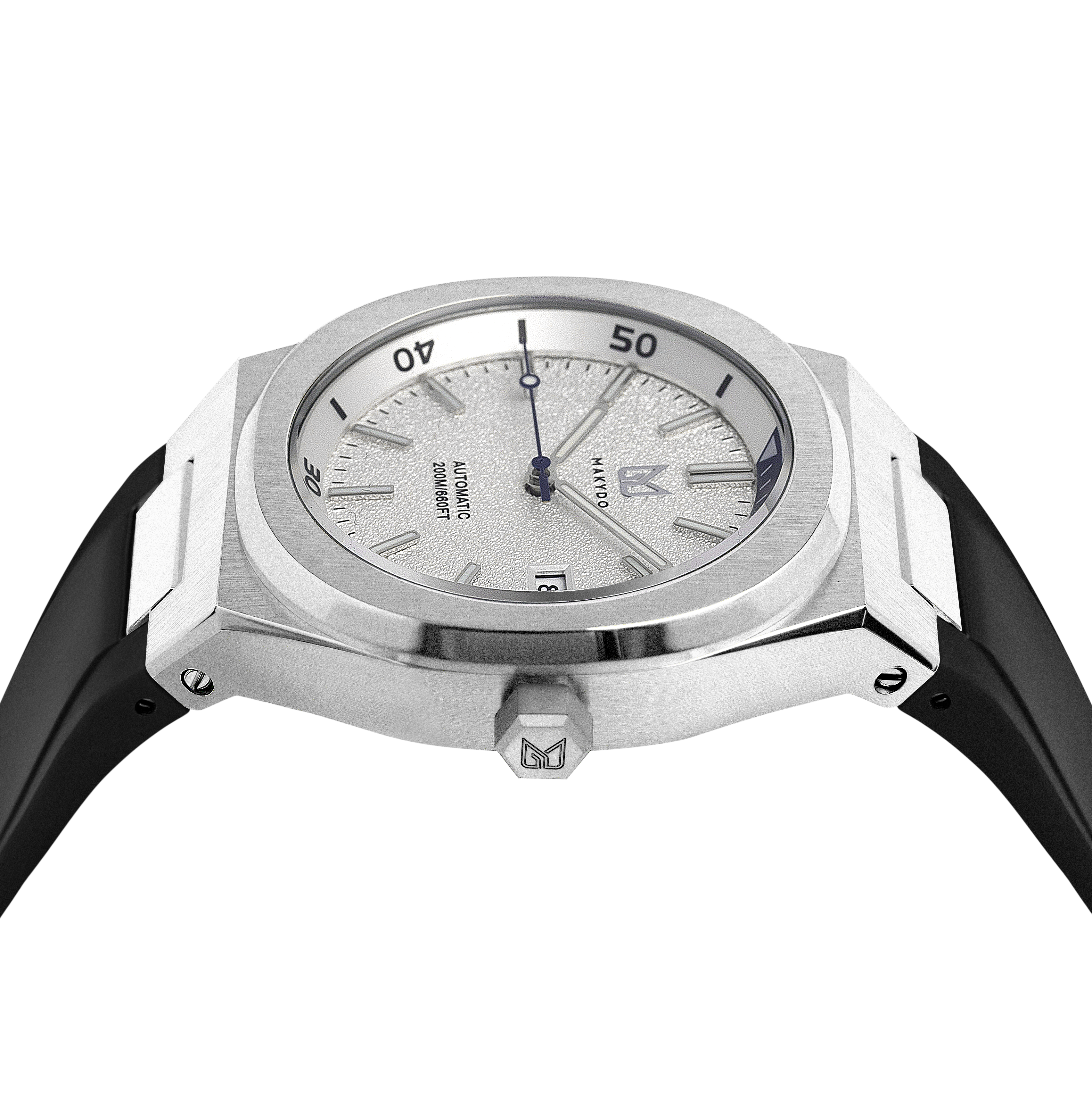 Dive into style and precision, a silky smooth pearl White Dial Watch, one of the finest pieces from adventurous and refreshing Diver collection of men's Watches from Makydo