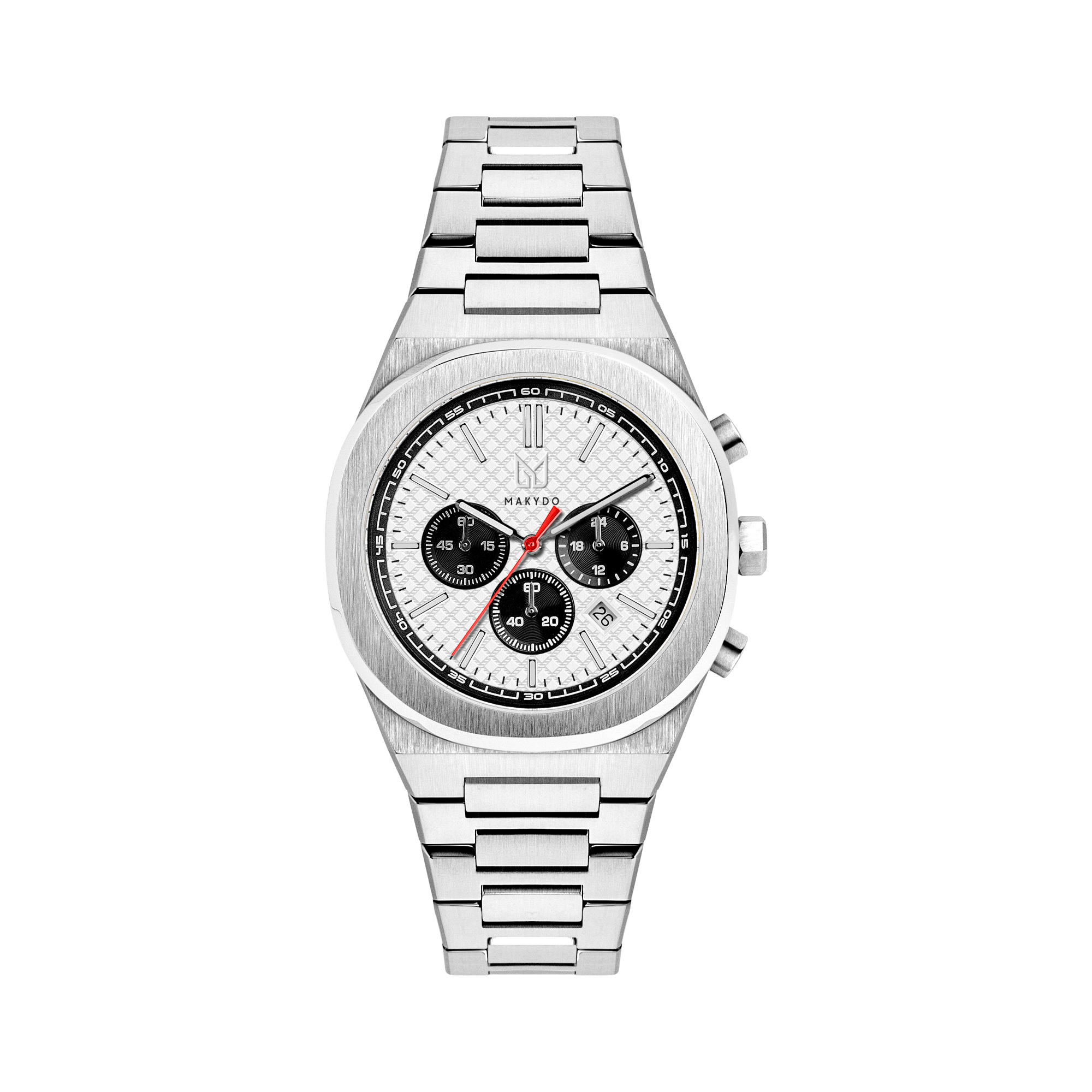 Enjoy the elegance of humble white in the form of dazzling White Dial Watches from our thrilling and bold Chronograph men's watch collection crafted with casual and sporty features