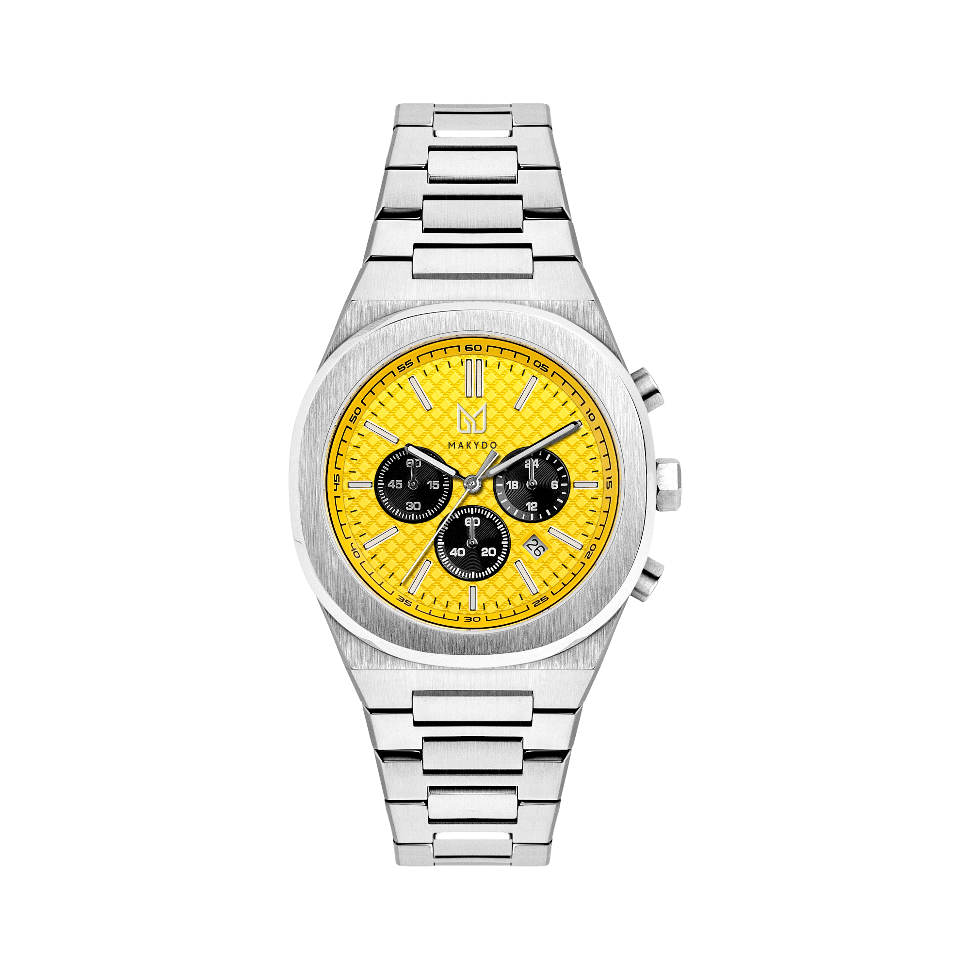 Enjoy the elegance of humble white in the form of dazzling Yellow dial Watches from our thrilling and bold Chronograph men's watch collection crafted with casual and sporty features