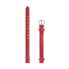 Red 8mm leather watch strap for Noor Luna and Noor Stellar watches with silver finish