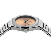MAKYDO Champagne 38 automatic unisex watch, featuring a Champagne colour dial.  316L Stainless Steel integrated bracelet complimented with a 9mm of slim case powered by a sturdy Japan MIYOTA 9015 movement.